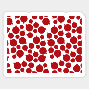 Red White Pomegranate pattern Sticker